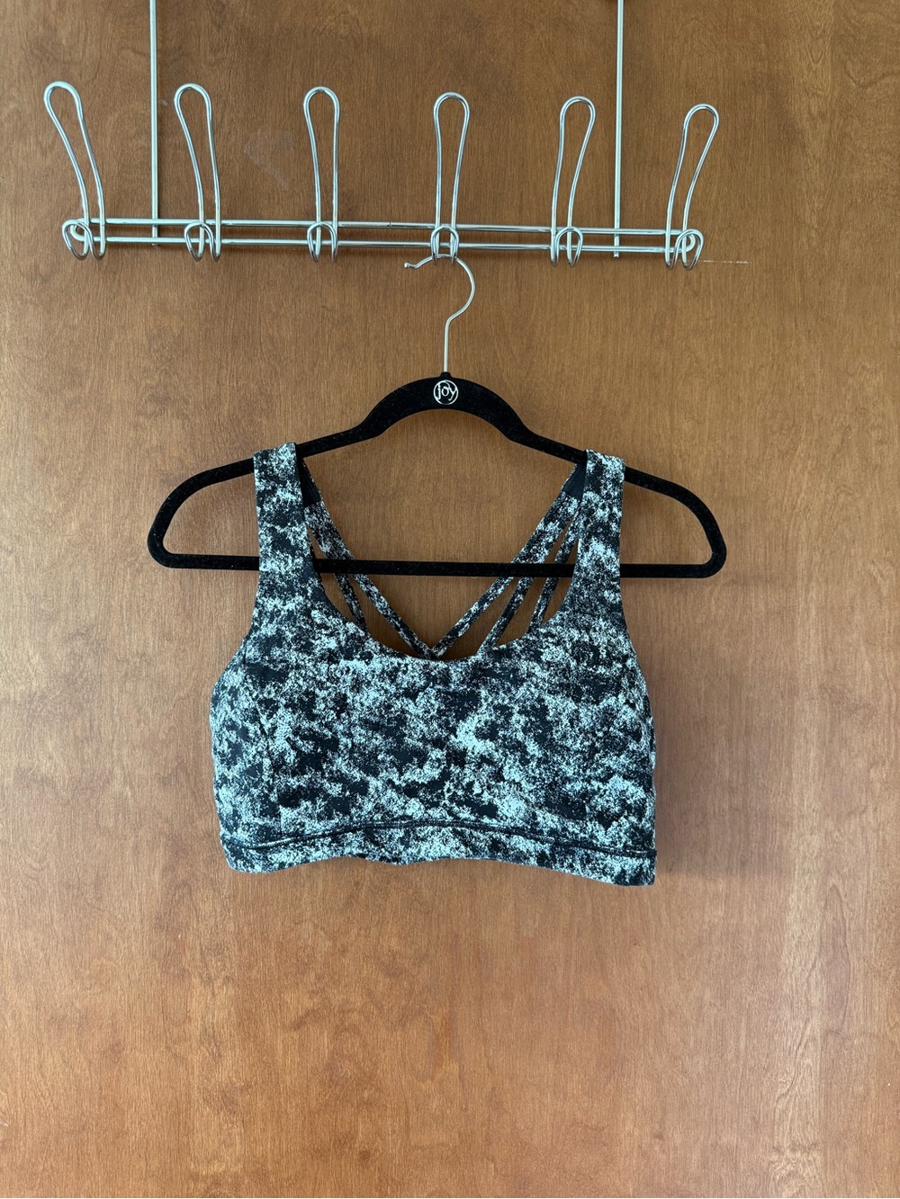 Lululemon Free To Be Serene Bra Misted Jacquard Black White Size 10